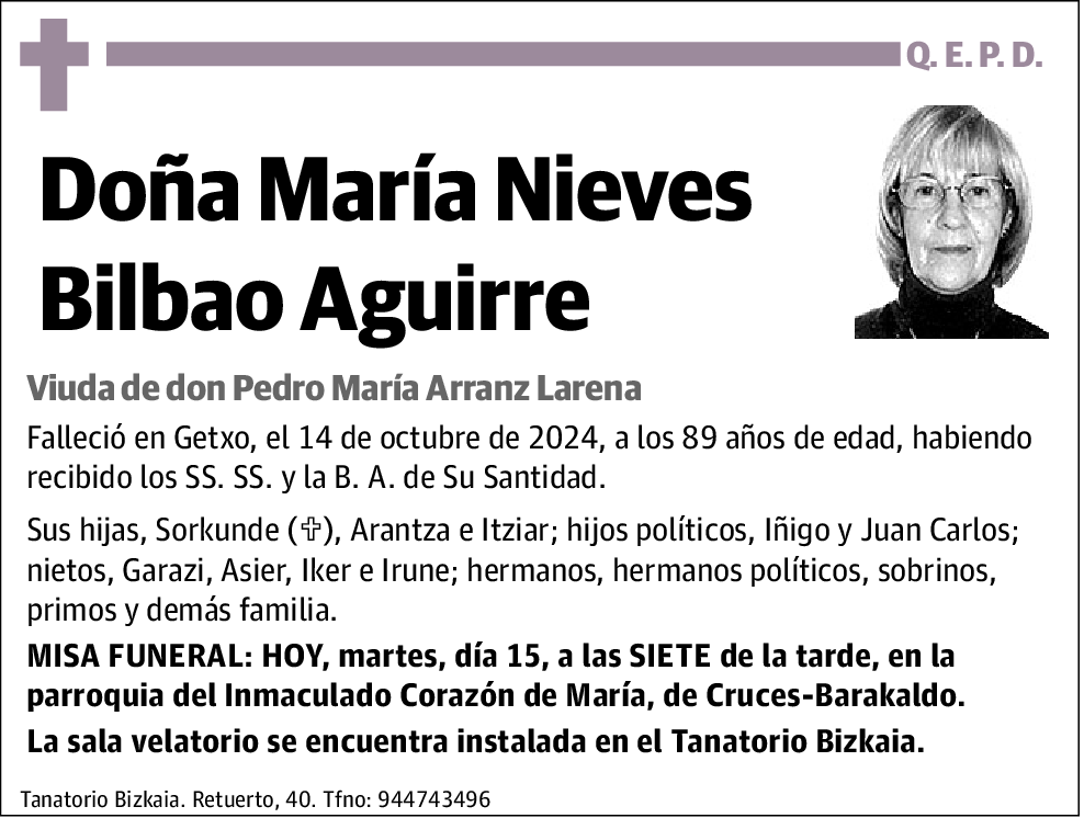 María Nieves Bilbao Aguirre