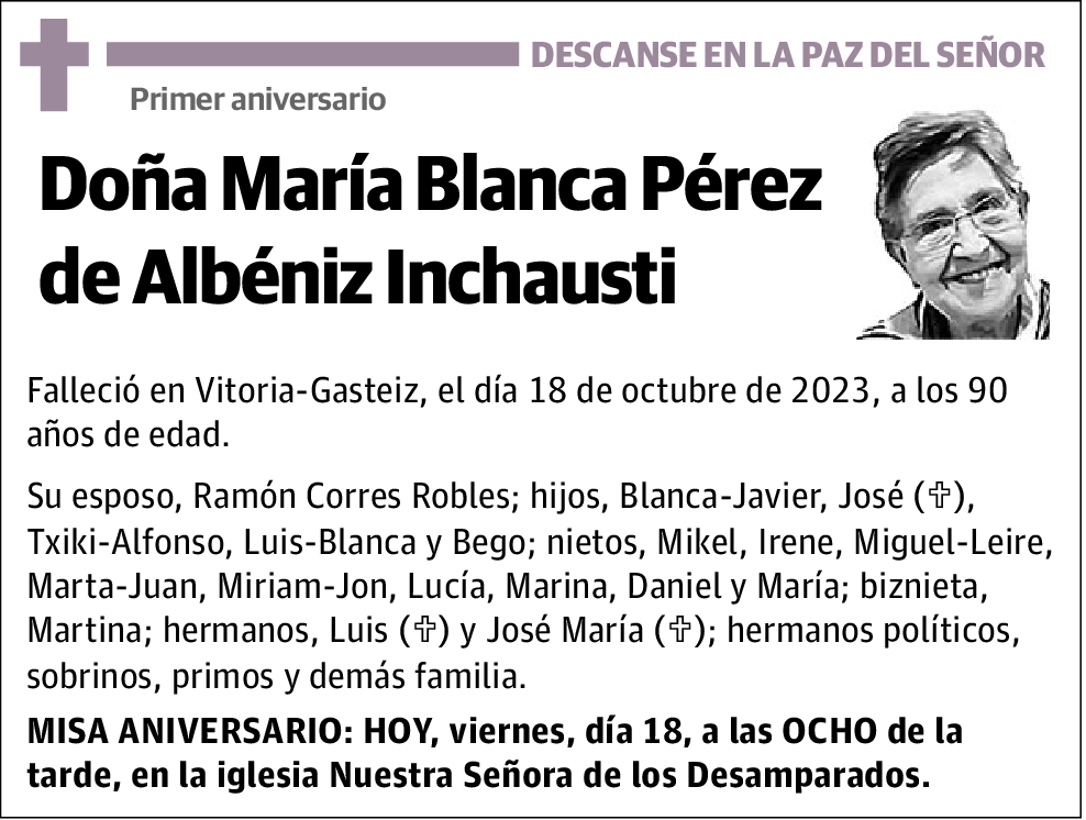 Maria Blanca Perez de Albeniz Inchausti