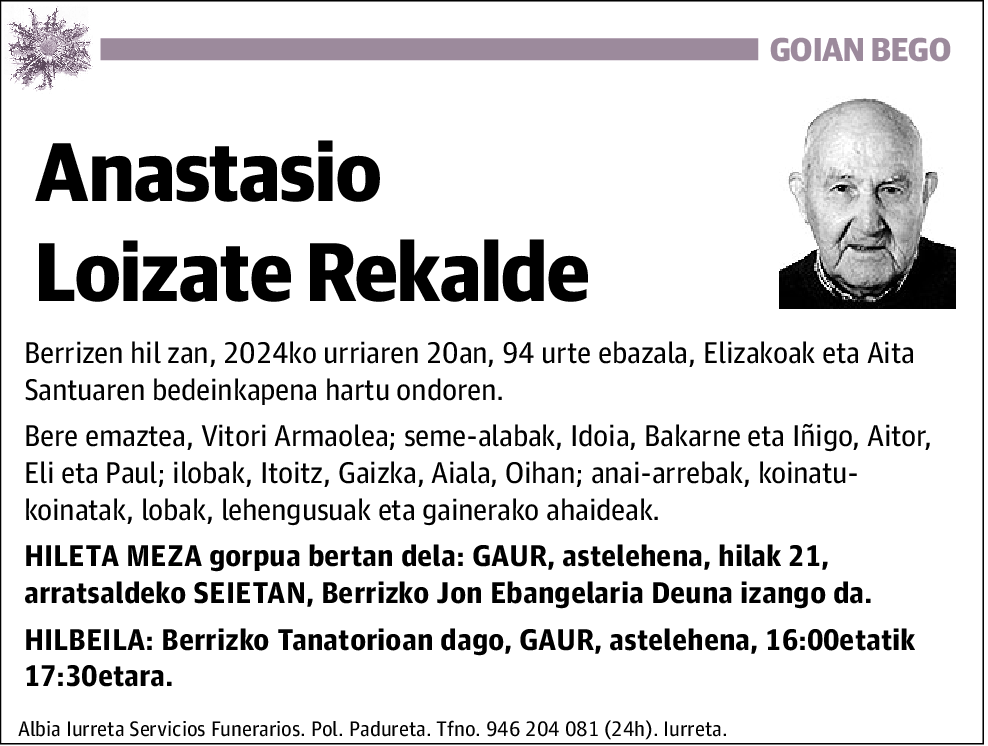 Anastasio Loizate Rekalde