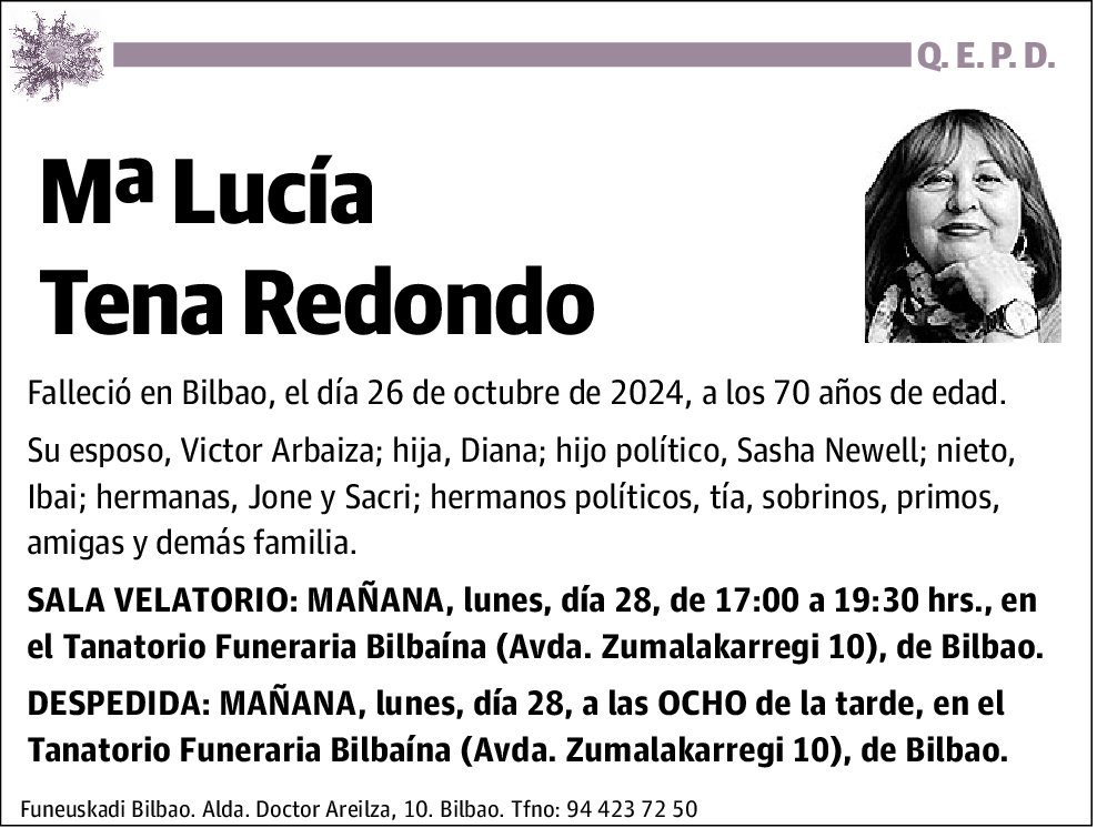 Mª Lucía Tena Redondo