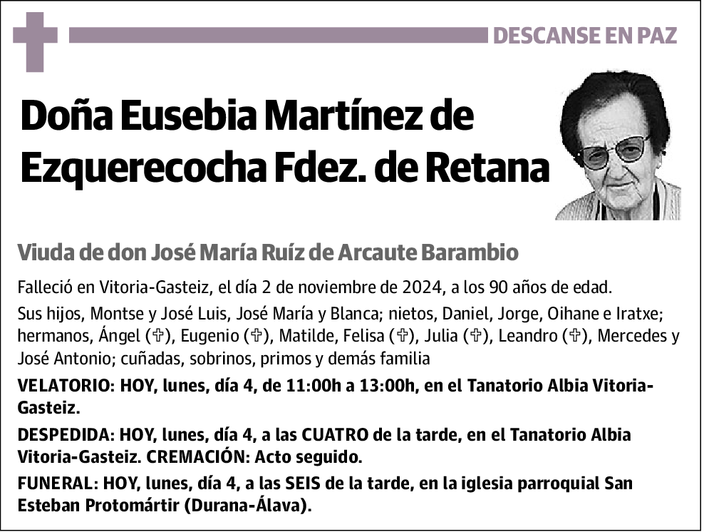 Eusebia Martínez de Ezquerecocha Fernández de Retana