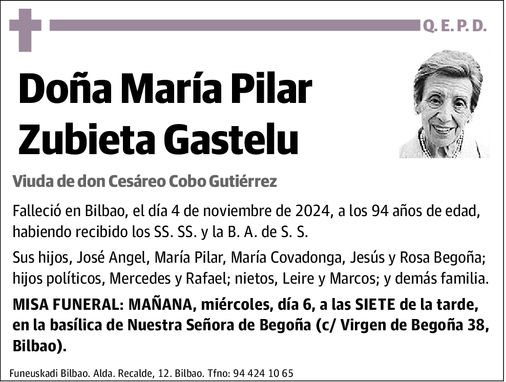 María Pilar Zubieta Gastelu