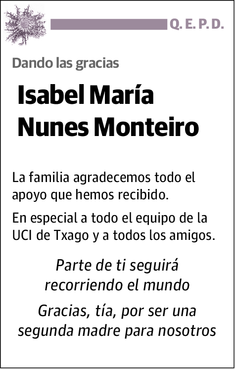 Isabel María Nunes Monteiro