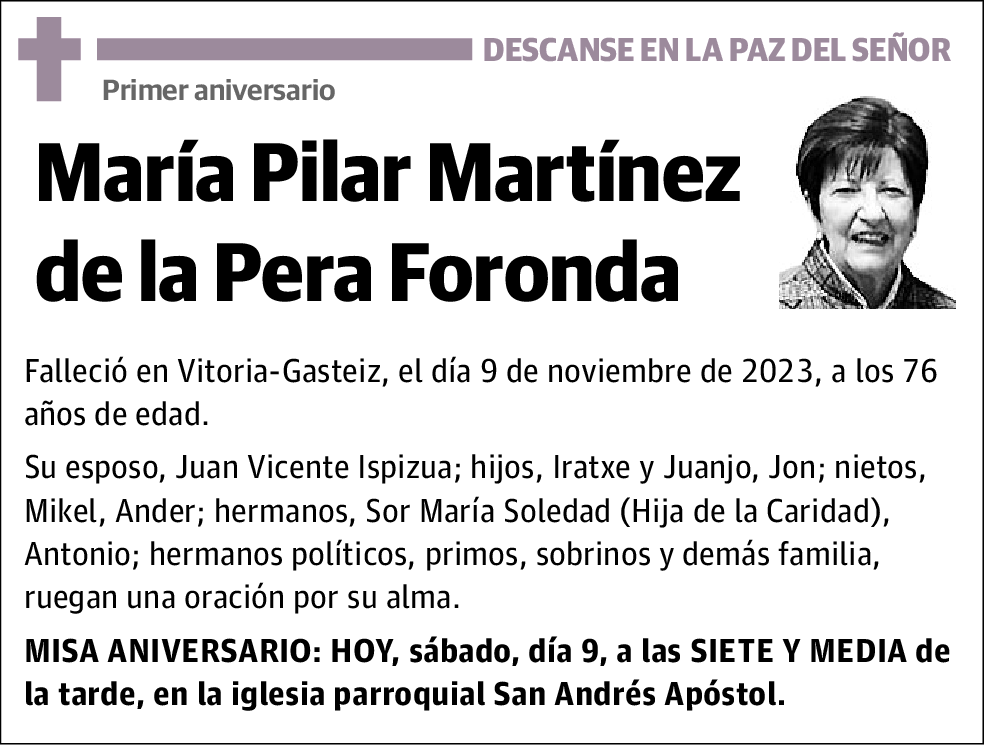 Maria Pilar Martinez de la Pera Foronda