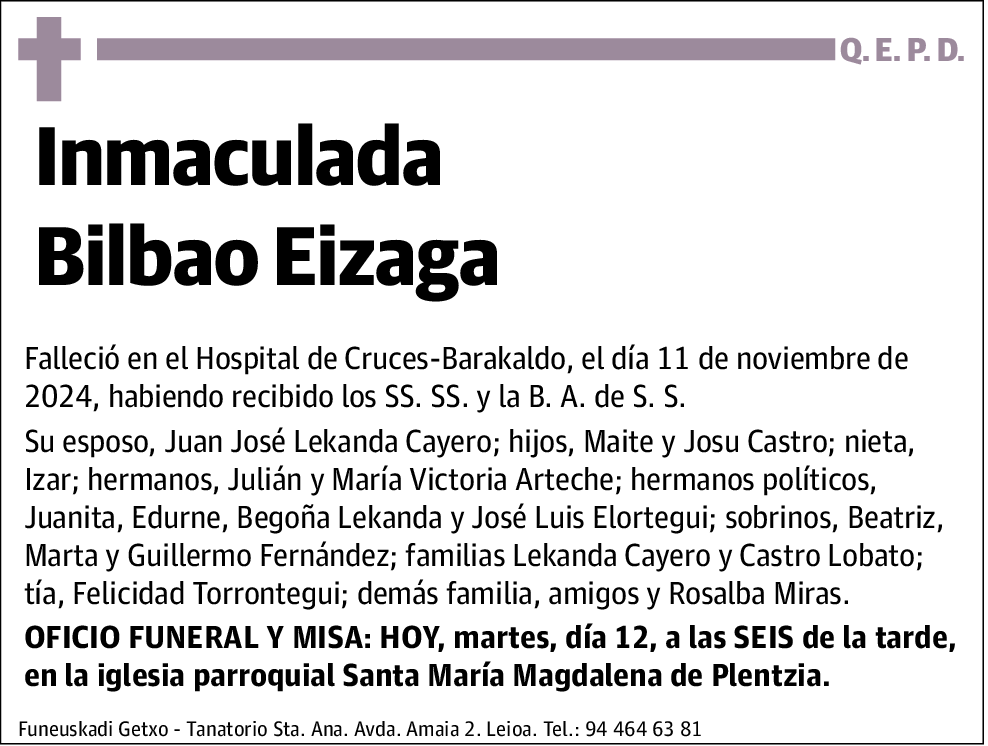 Inmaculada Bilbao Eizaga