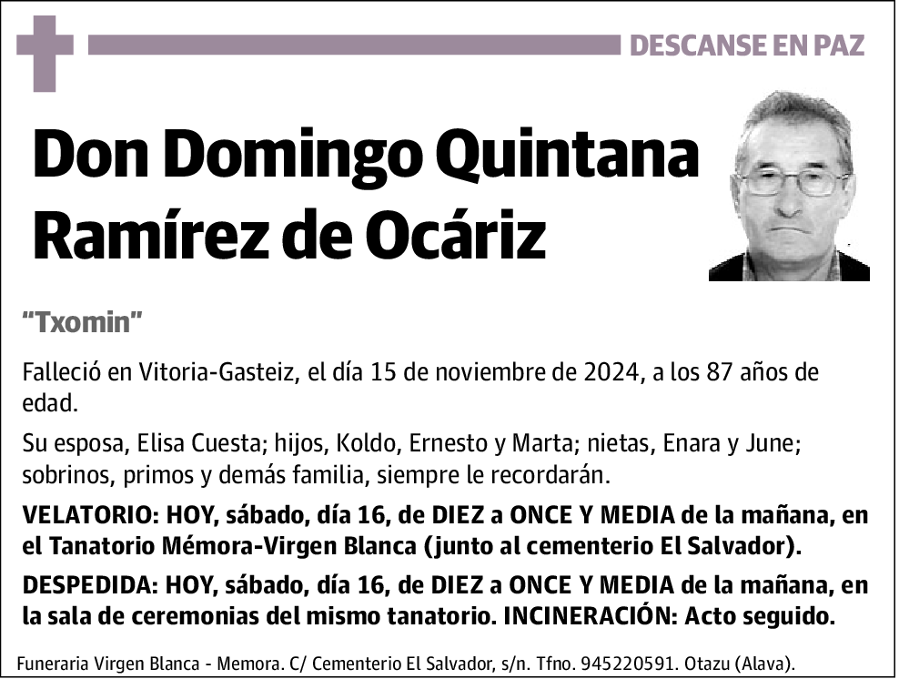 Domingo Quintana Ramírez de Ocáriz