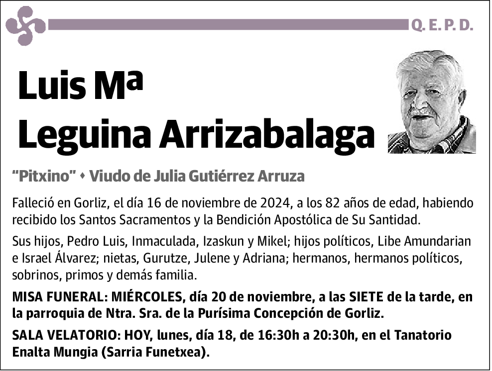 Luis Mª Leguina Arrizabalaga