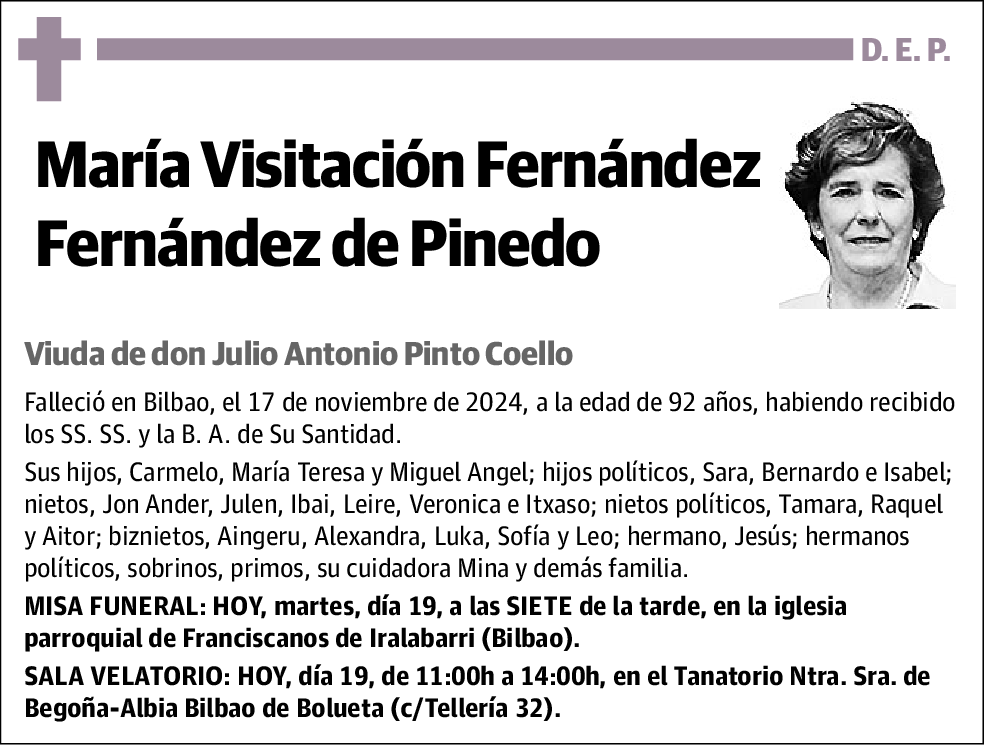 María Visitación Fernández Fernández de Pinedo