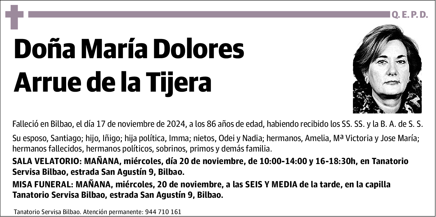 María Dolores Arrue de la Tijera