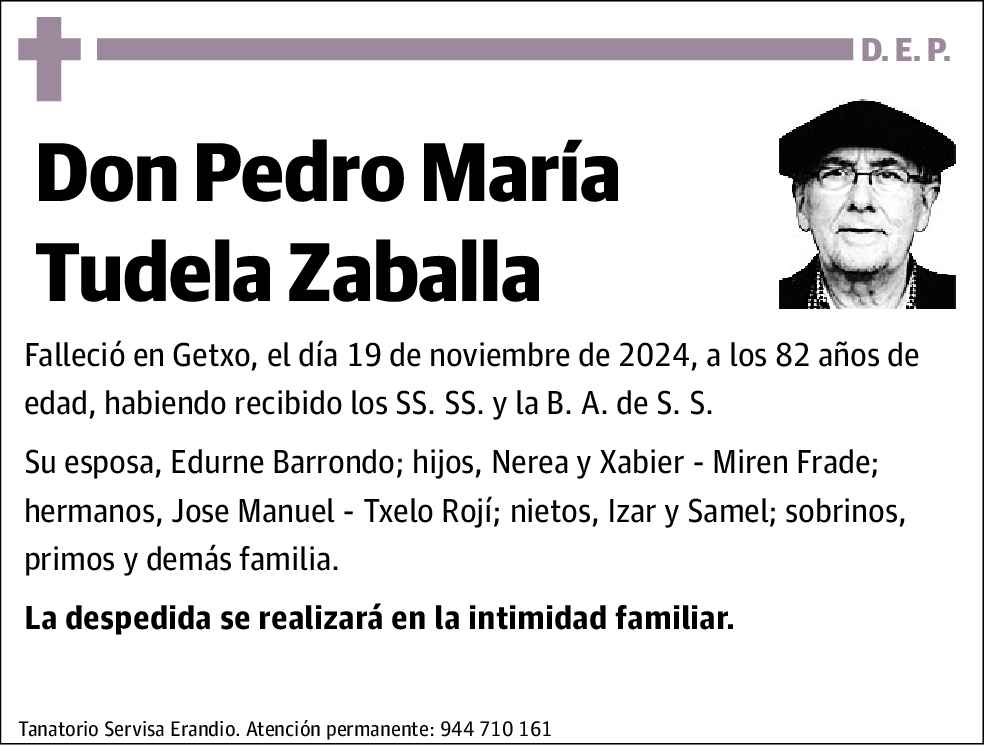 Don Pedro María Tudela Zaballa