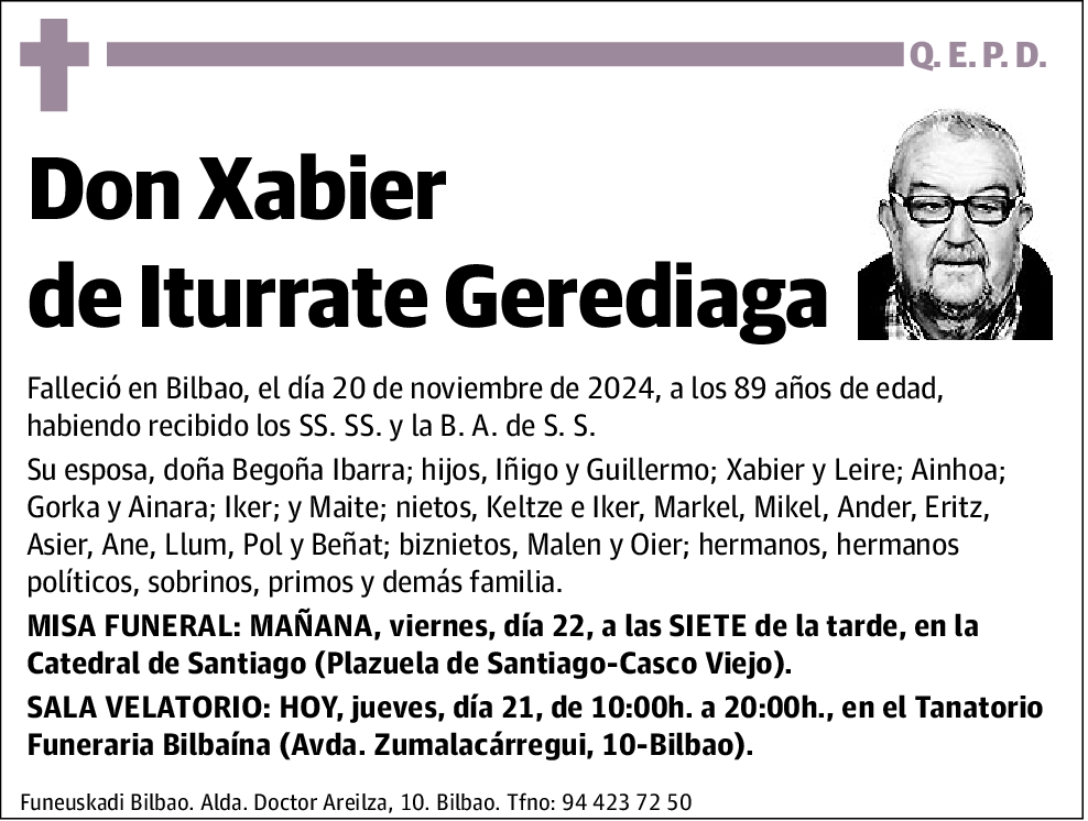 Don Xabier de Iturrate Gerediaga