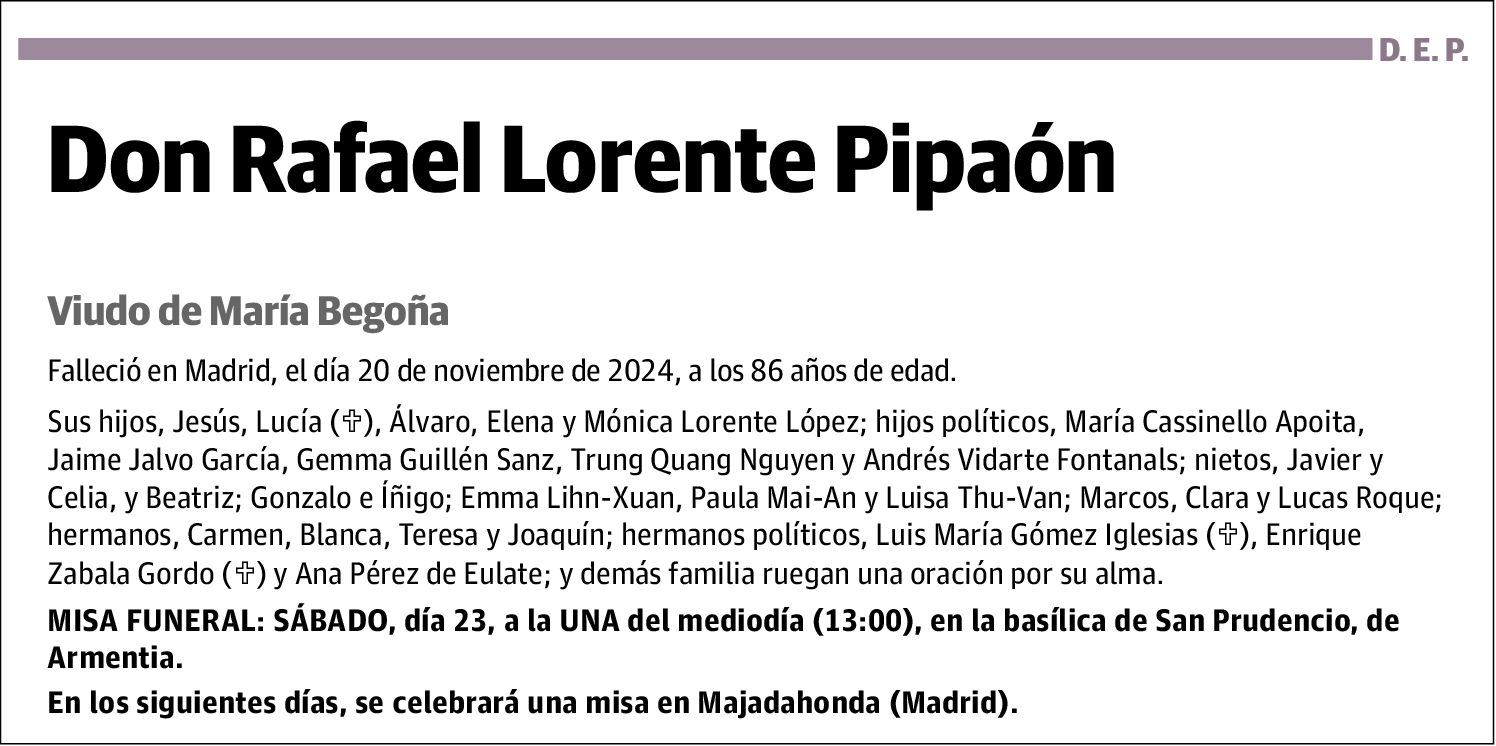 Don Rafael Lorente Pipaón