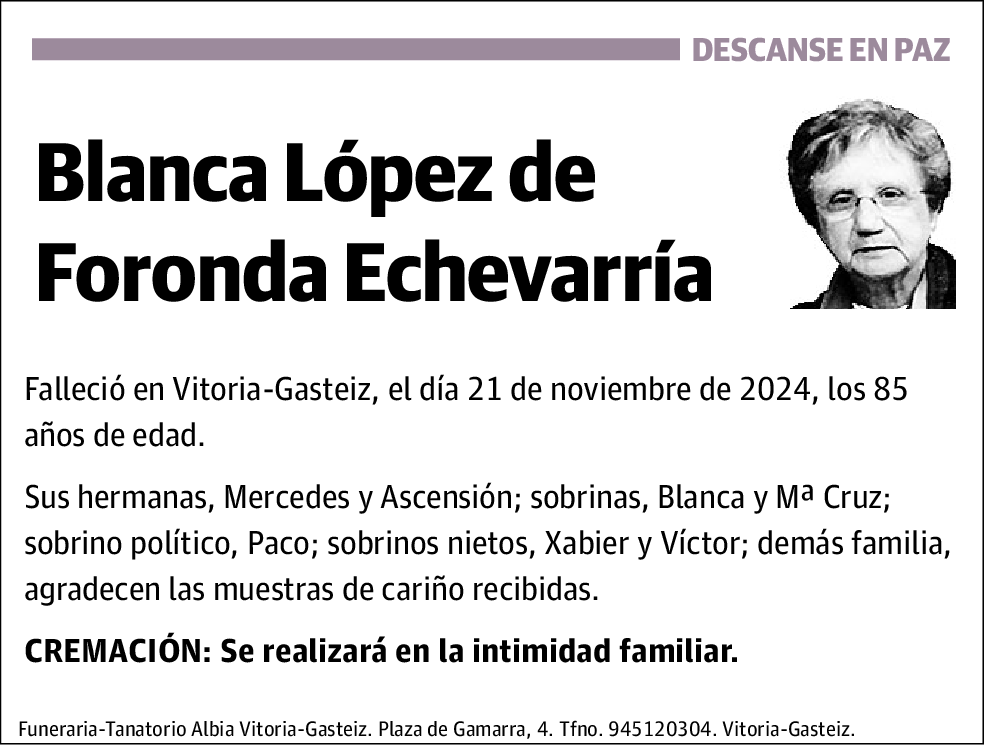 Blanca López de Foronda Echevarría
