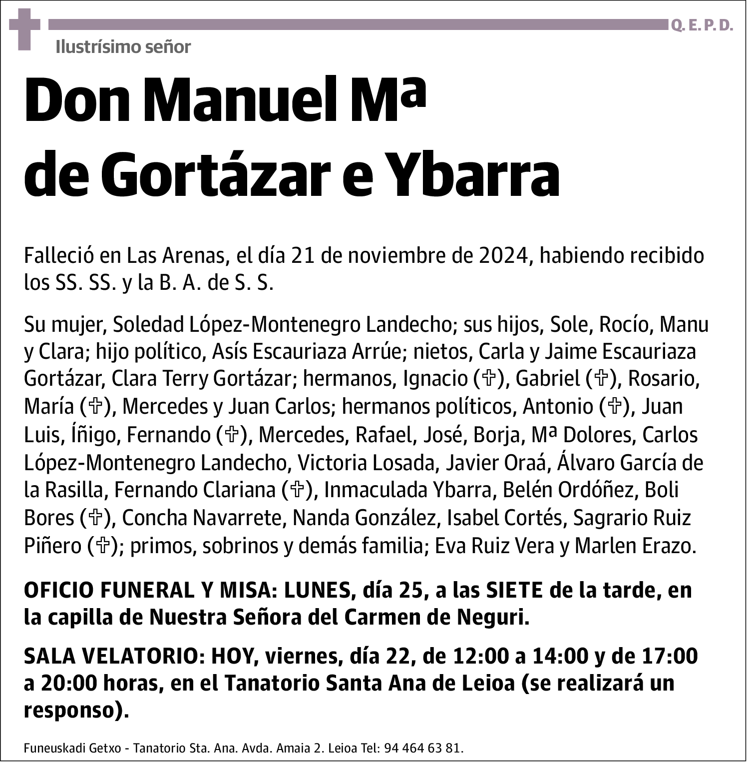 Manuel Mª de Gortázar e Ybarra