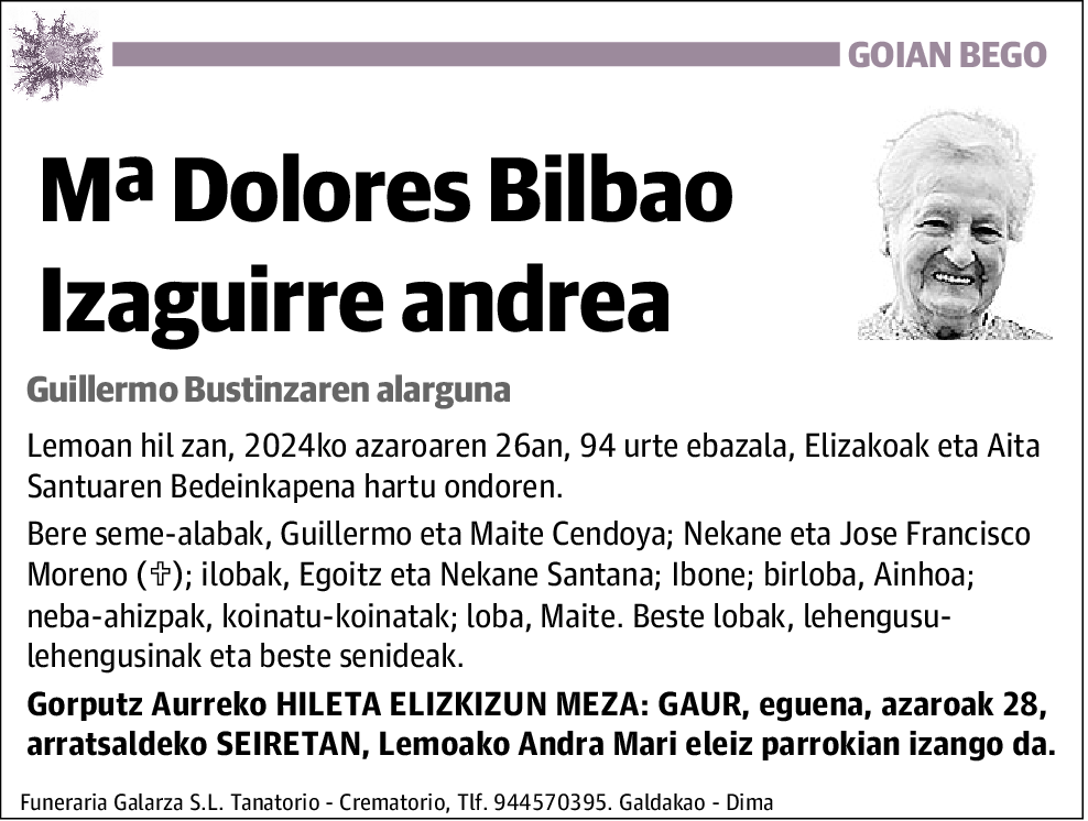 Mªdolores Bilbao Izaguirre