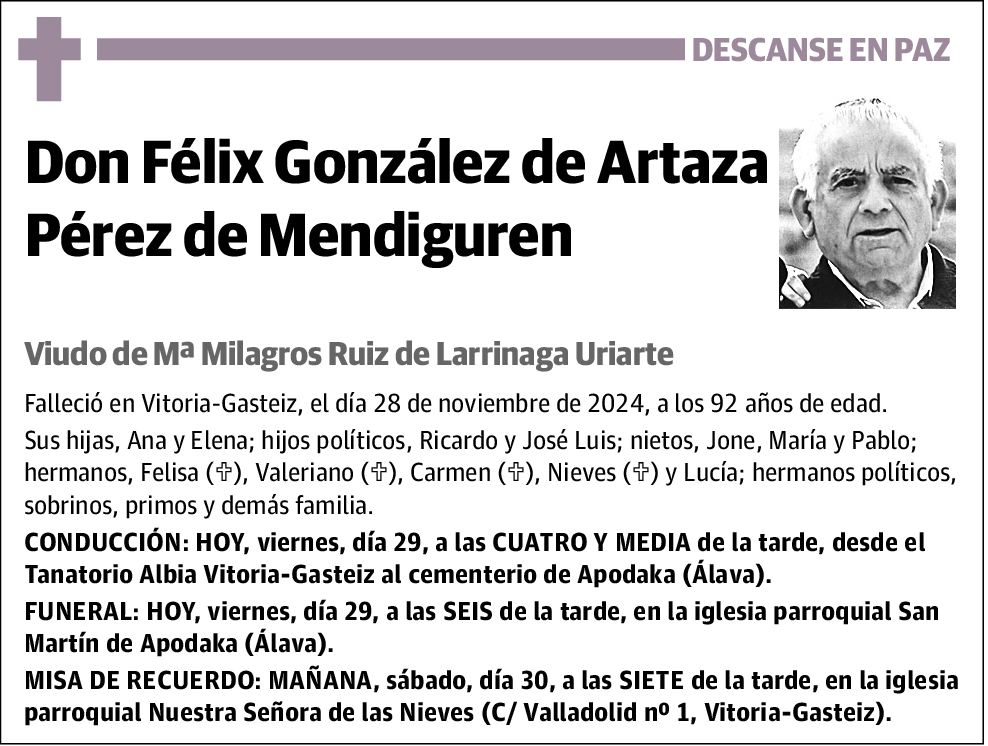 Félix González de Artaza Pérez de Mendiguren