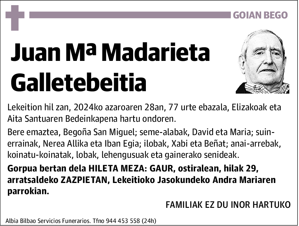 Juan Mª Madarieta Galletebeitia