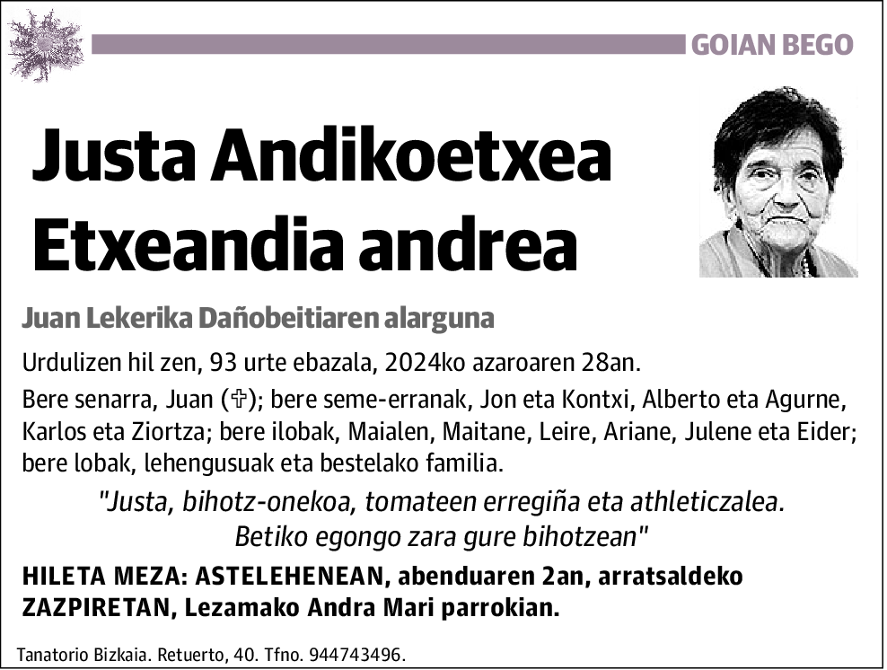 Justa Andikoetxea Etxeandia