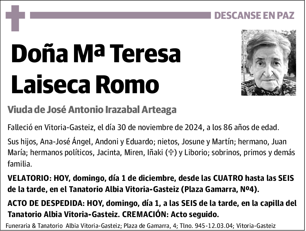 Mª Teresa Laiseca Romo