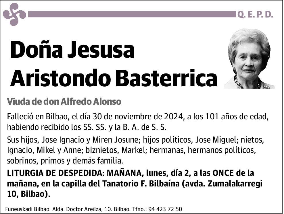 Jesusa Aristondo Basterrica