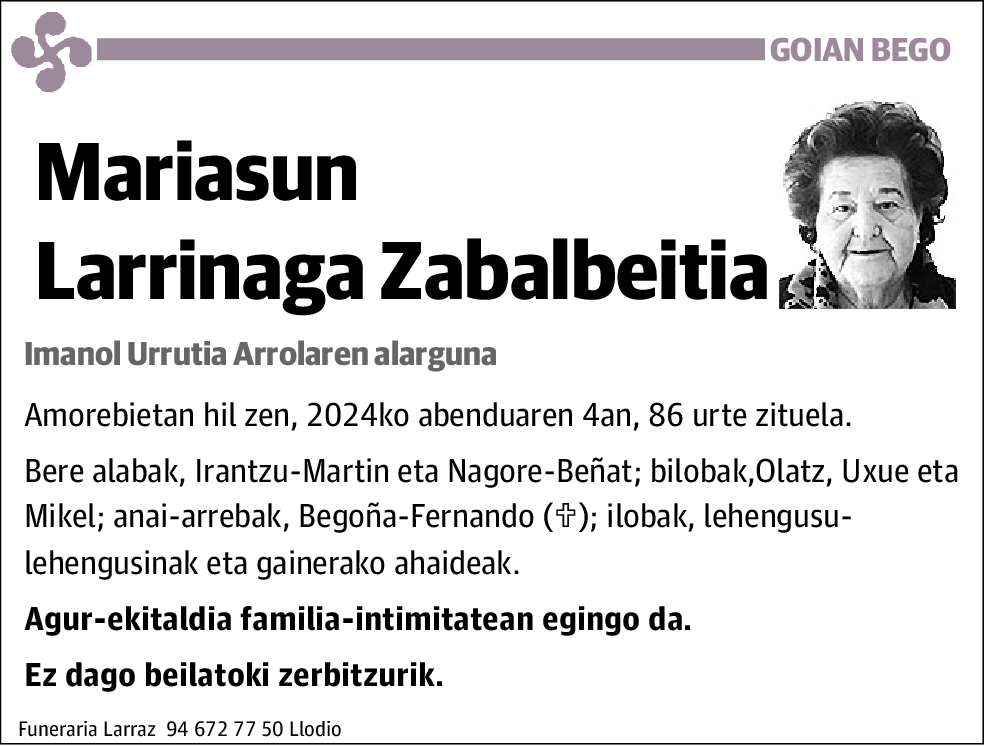 Mariasun Larrinaga Zabalbeitia