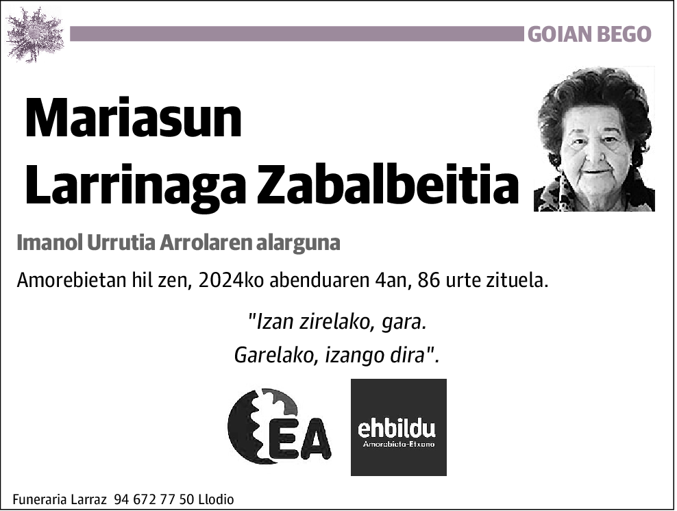 Mariasun Larrinaga Zabalbeitia