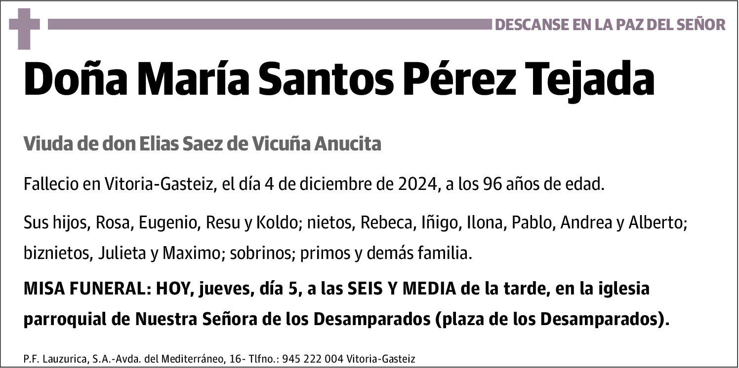María Santos Pérez Tejada
