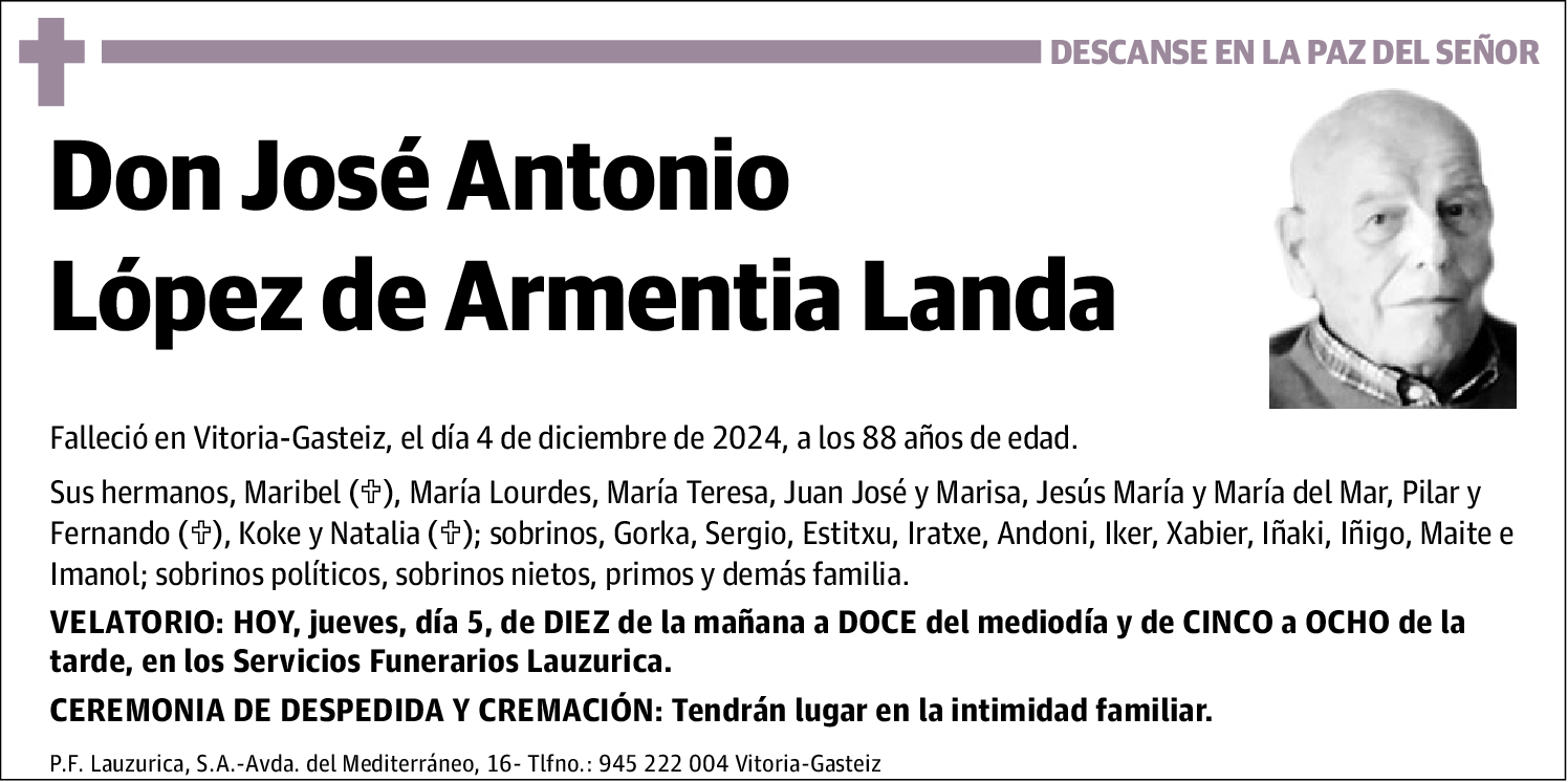 Jose Antonio López de Armentia Landa