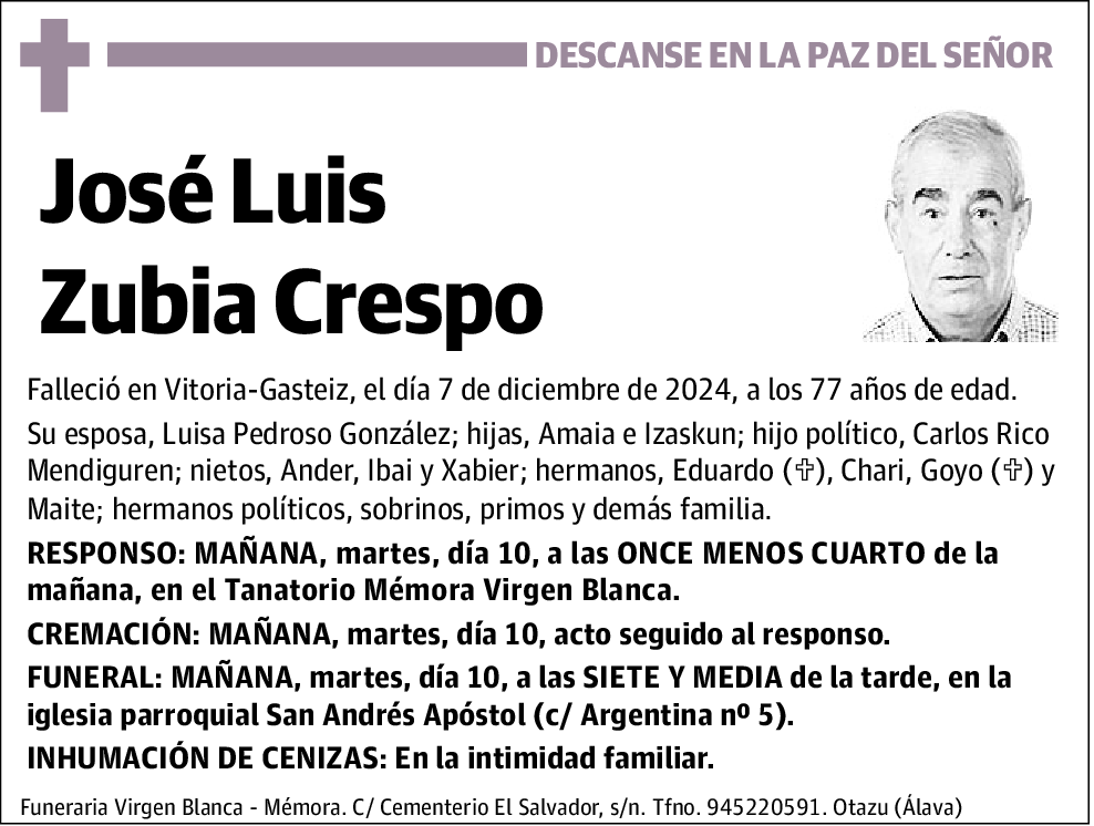 José Luis Zubia Crespo