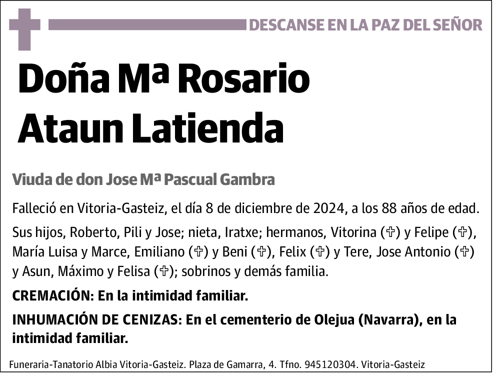 Mª Rosario Ataun Latienda