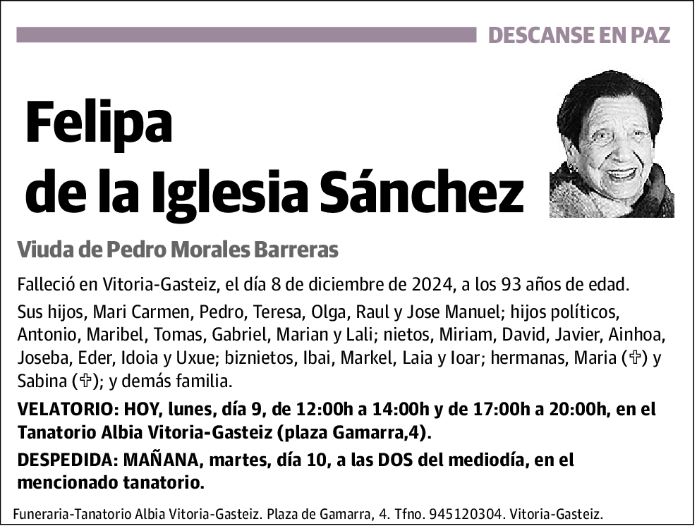 Felipa de la Iglesia Sánchez