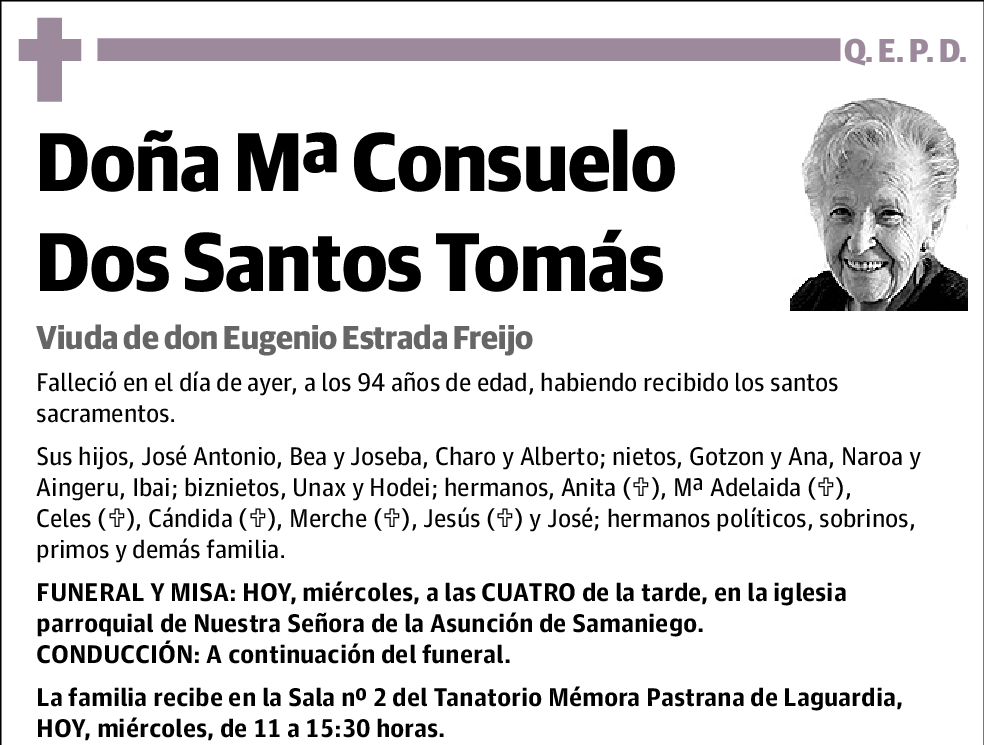 Mª Consuelo Dos Santos Tomás