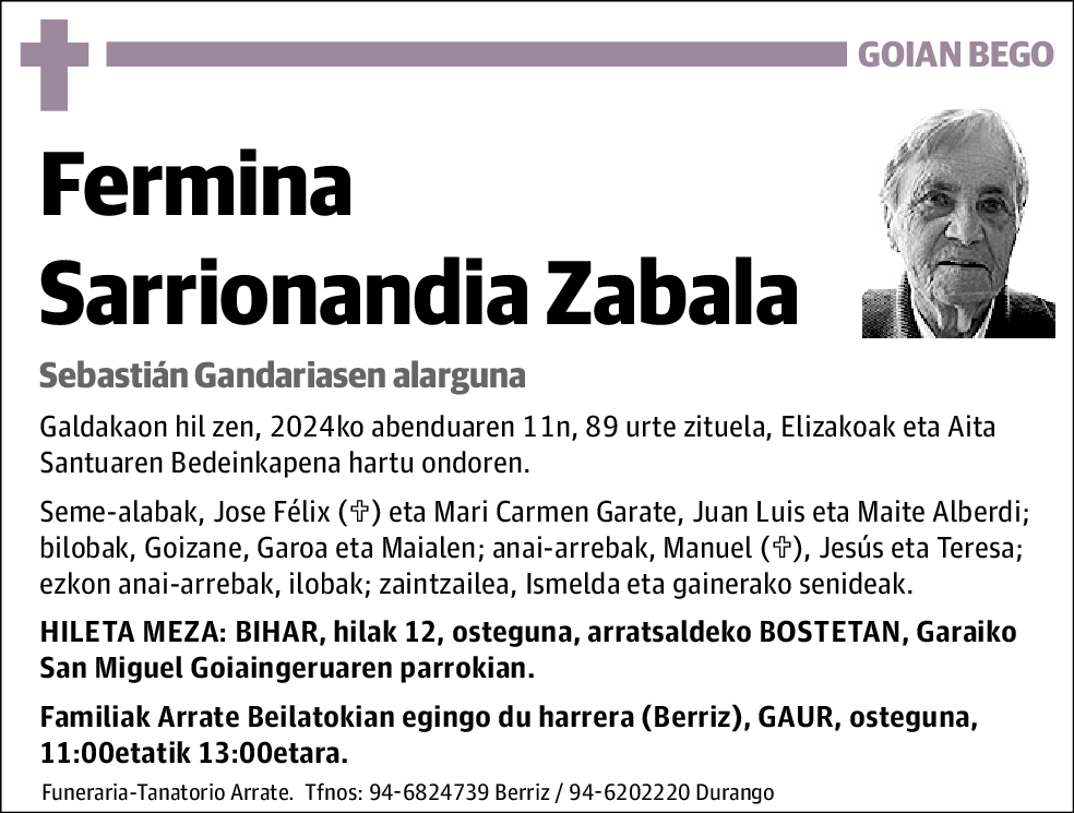 Fermina Sarrionandia Zabala