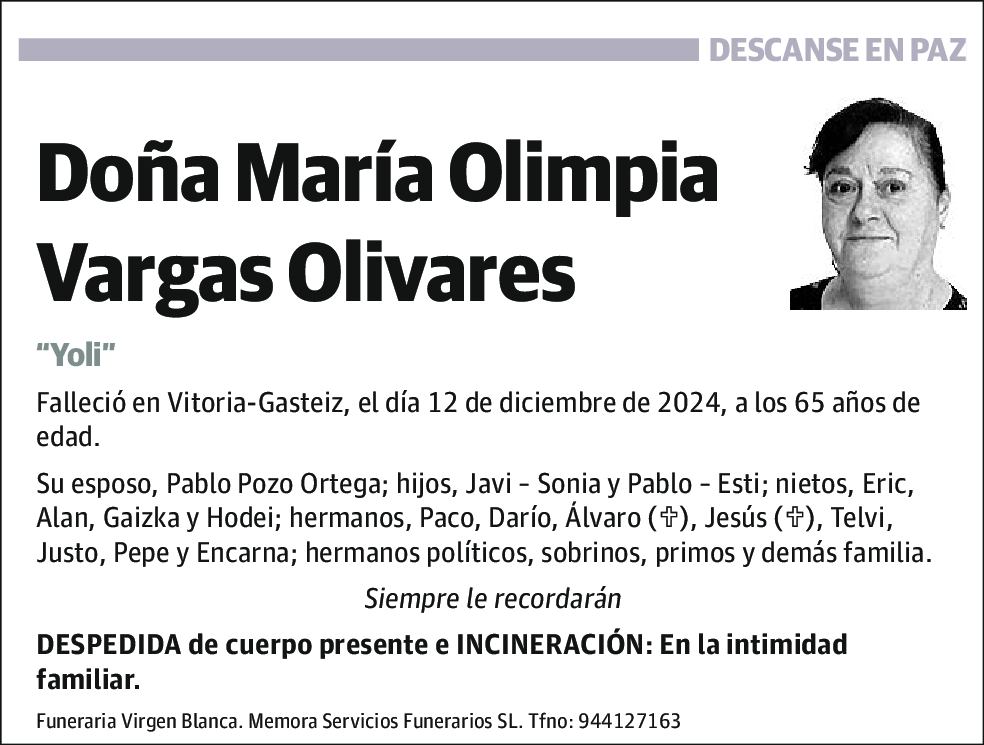 VARGAS OLILVARES, MARÍA OLIMPIA