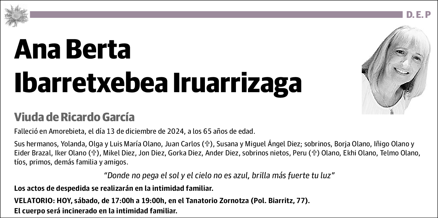 Ana Berta Ibarretxebe Iruarrizaga