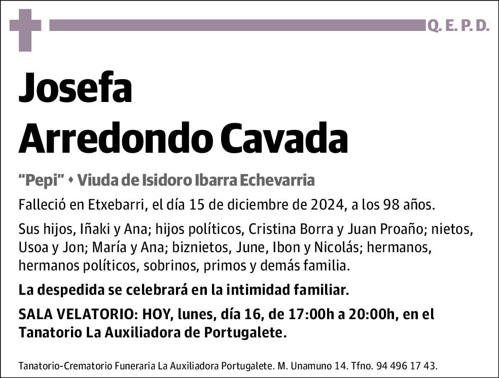 Josefa Arredono Cavada