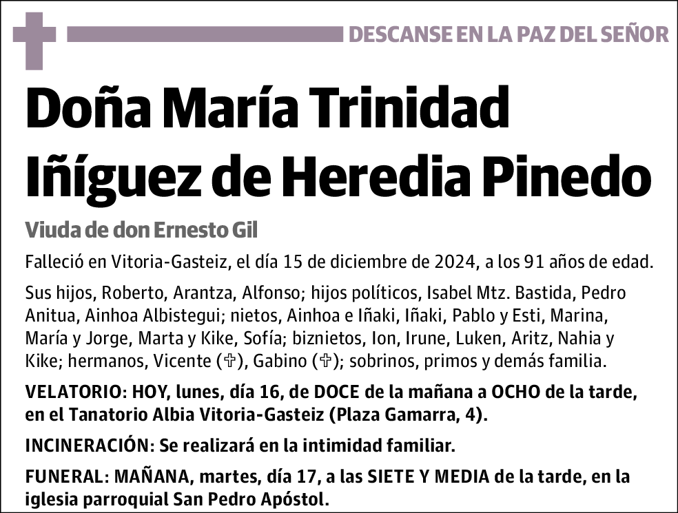 María Trinidad Iñíguez de Heredia Pinedo