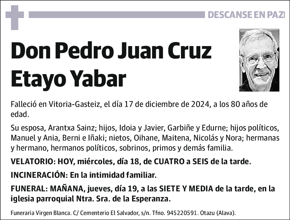 Pedro Juan Cruz Etayo Yabar