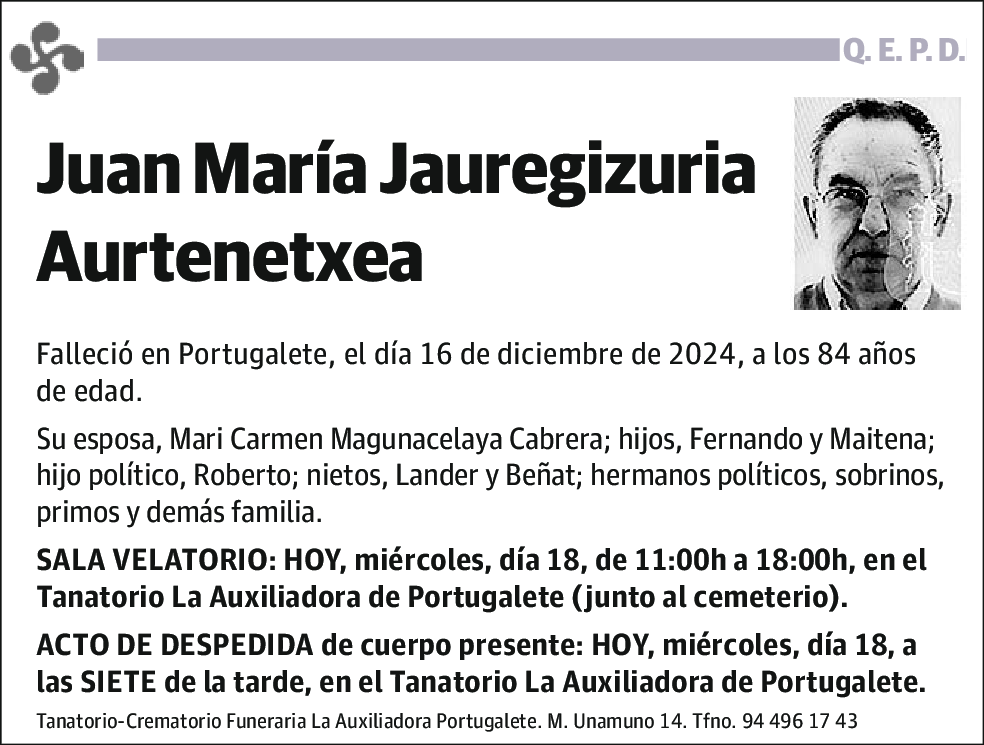 Juan María Jauregizuria Aurtenetxea