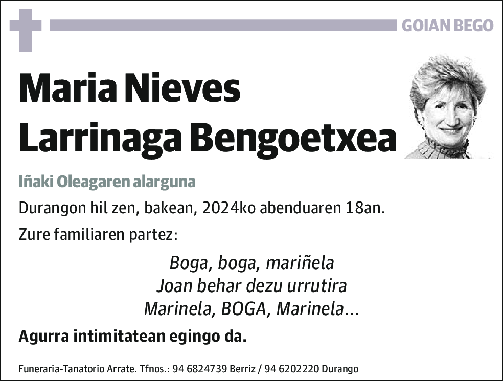 Maria Nieves Larrinaga Bengoetxea