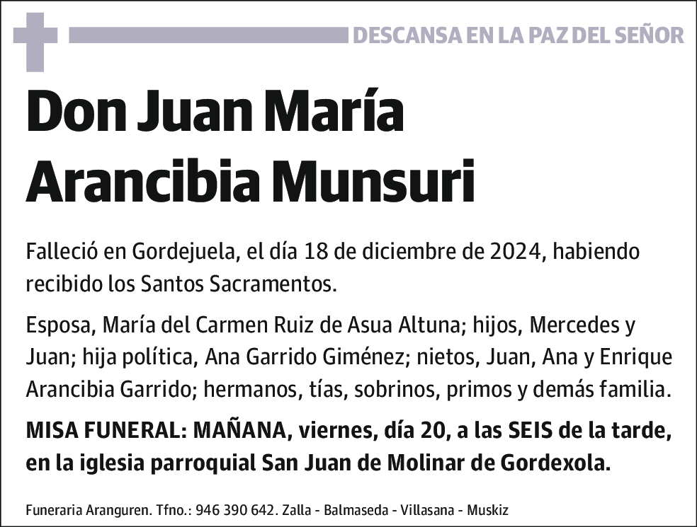 Juan María Arancibia Munsuri