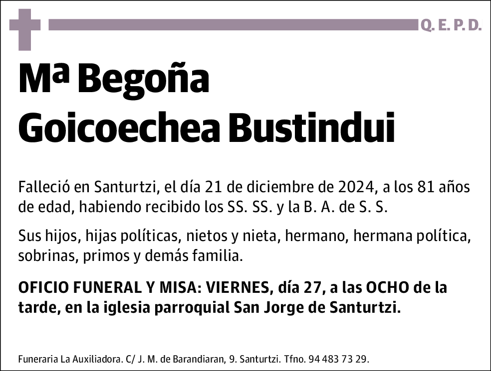 Mª Begoña Goicoechea Bustindui