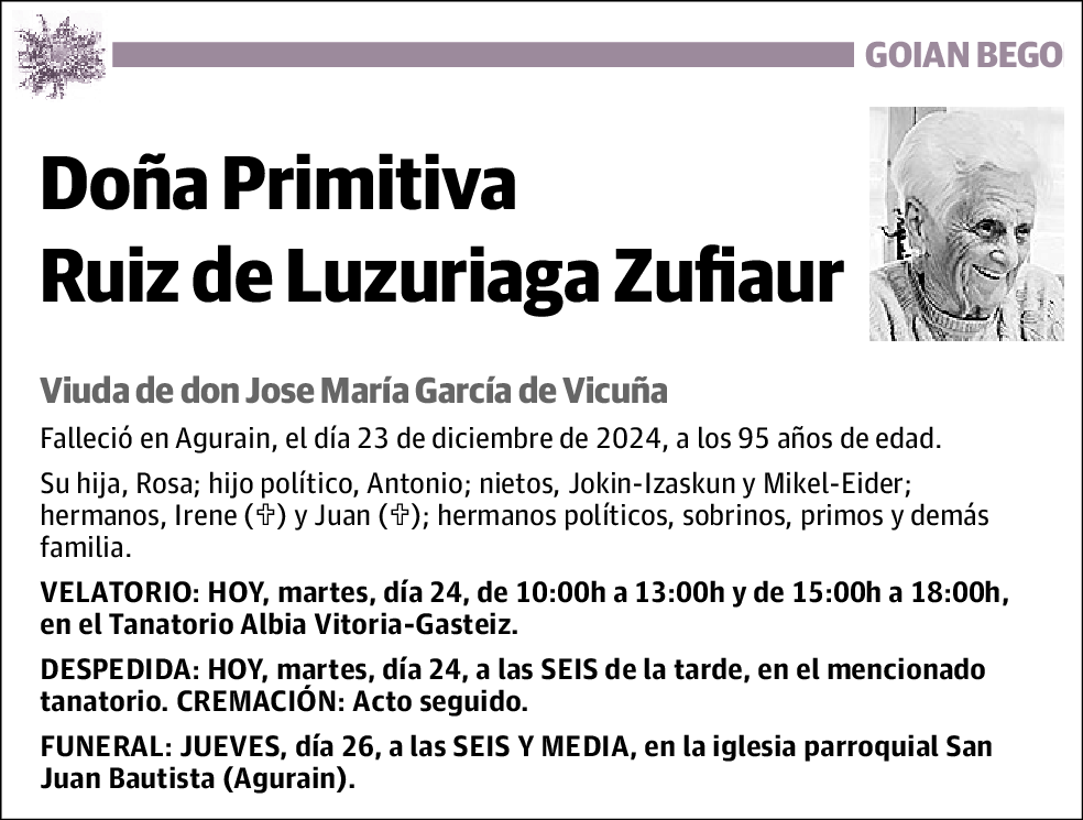 Primitiva Ruiz de Luzuriaga Zufiaur