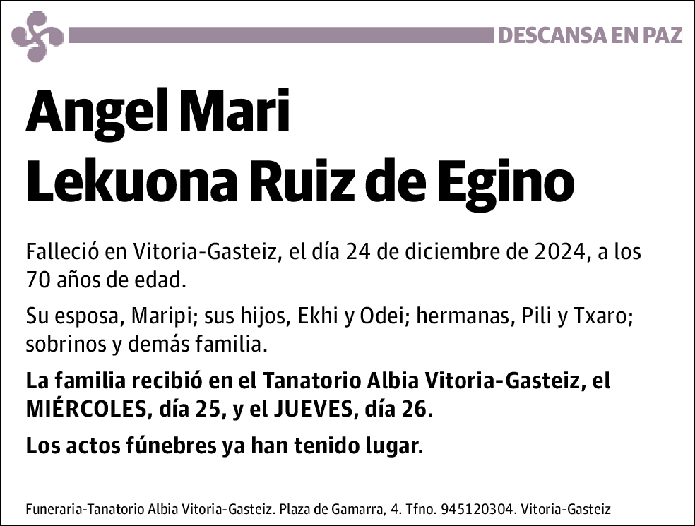 Angel Mari Lekuona Ruiz de Egino