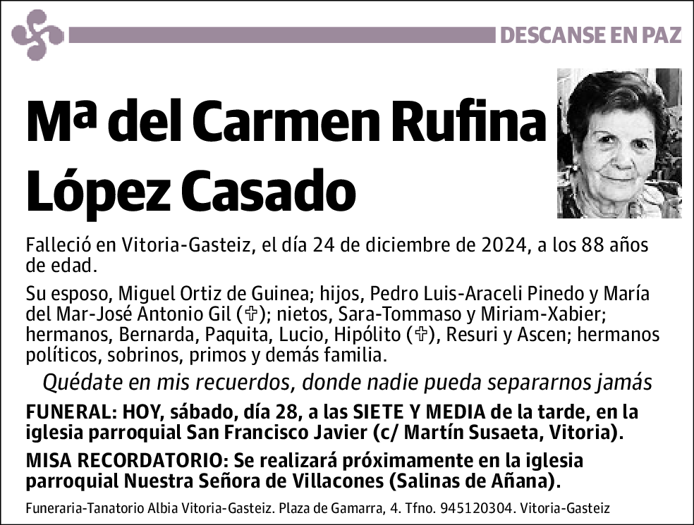Mª del Carmen Rufina López Casado