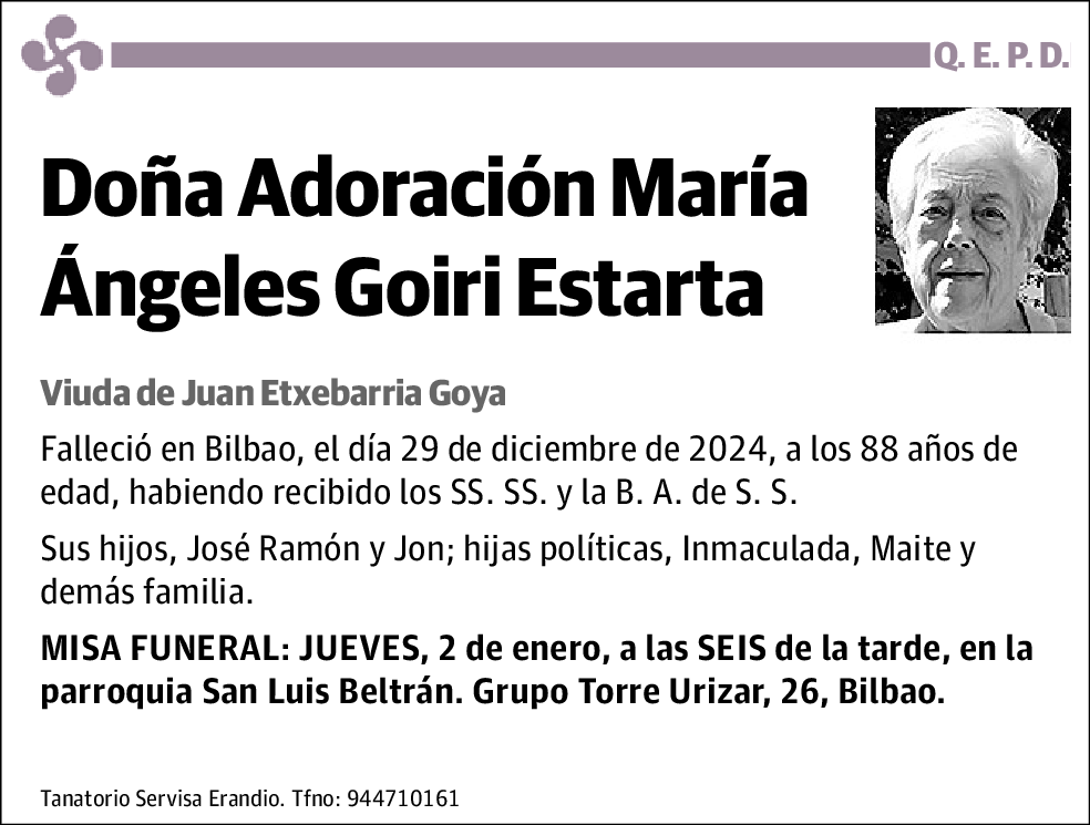 Adoración María Ángeles Goiti Estarta