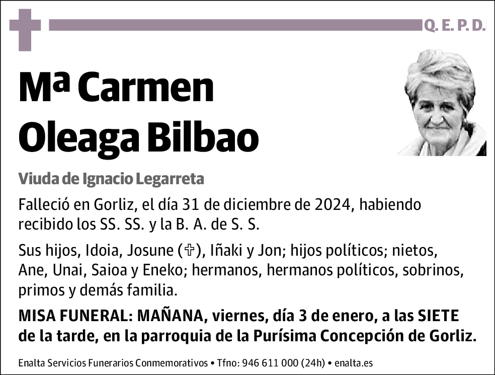 Mª Carmen Oleaga Bilbao