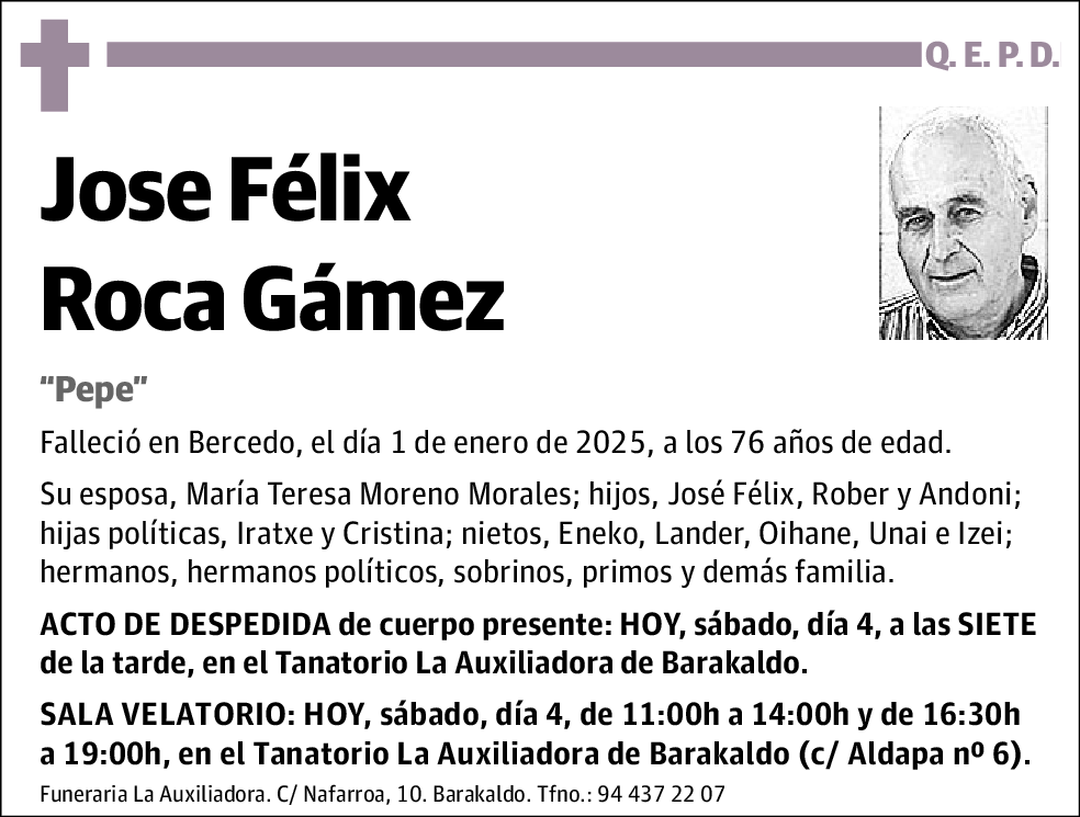 Jose Félix Roca Gámez