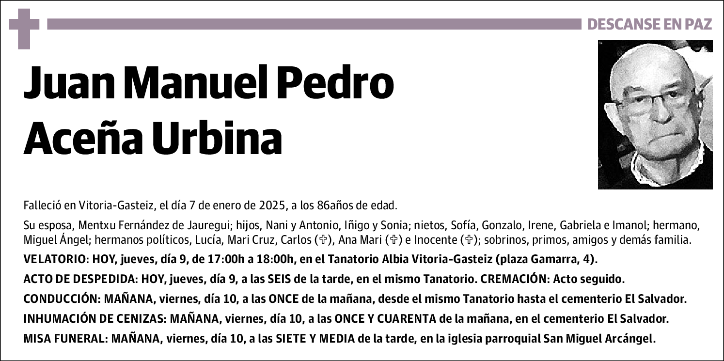 Juan Manuel Pedro Aceña Urbina