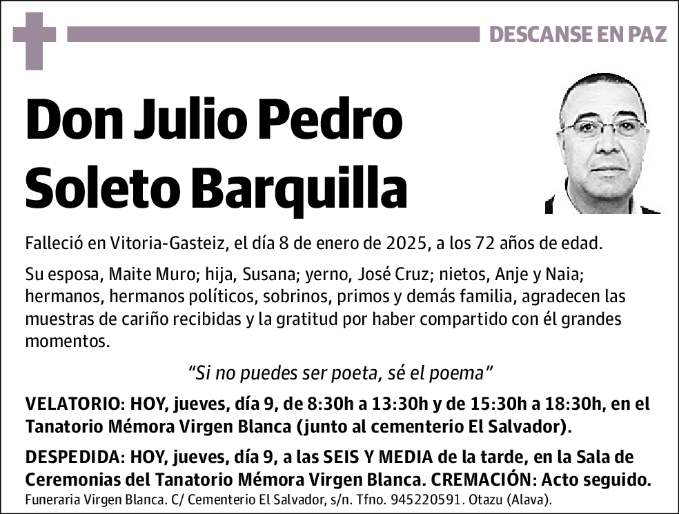 Julio Pedro Soleto Barquilla